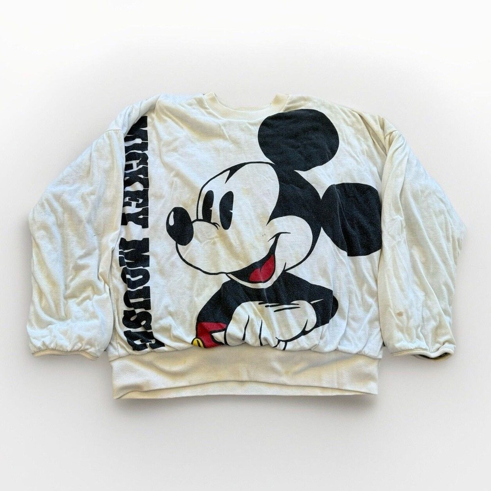 Vintage Mickey‎ Mouse Sweatshirt Womens L Comic Relief Cartoon Disney 90s